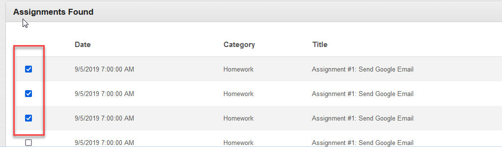 transfer assignments from classroom